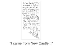 “I came from New Castle...”