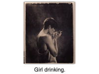 Girl drinking.