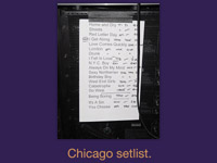 Chicago setlist.