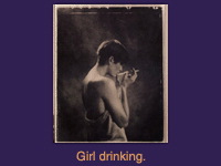 Girl drinking.